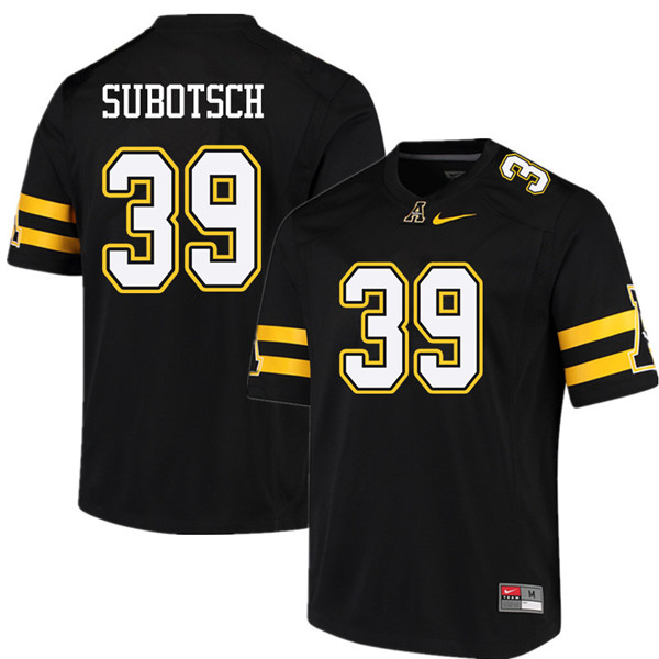 Men #39 Xavier Subotsch Appalachian State Mountaineers College Football Jerseys Sale-Black - Click Image to Close